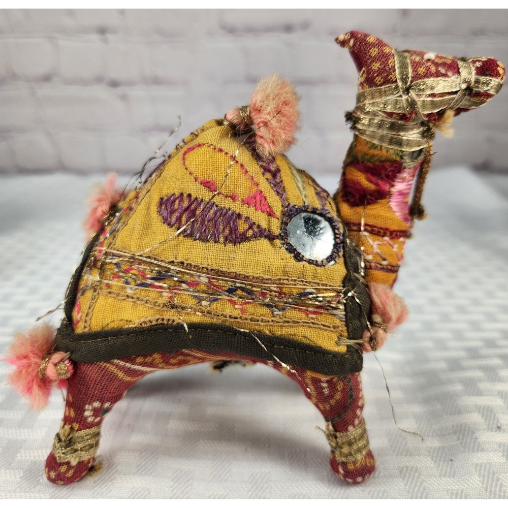 Vintage Fabric Camel Indian India‎ Patchwork Handcrafted Folk Art Rajasthan